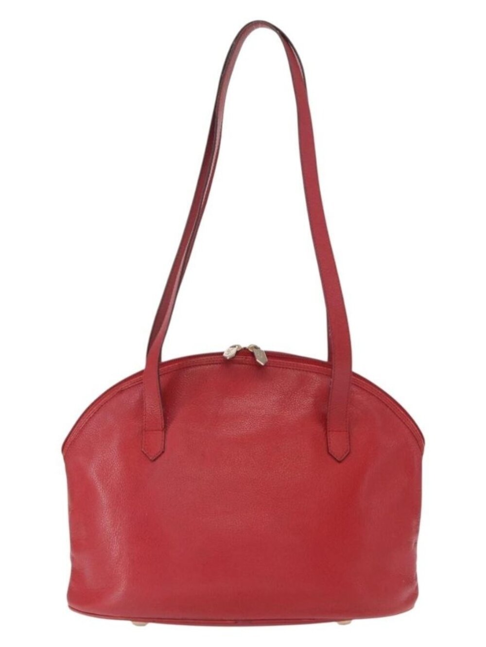 Authentic SAINT LAURENT Shoulder Bag Leather Red Gold - Picture 9 of 16